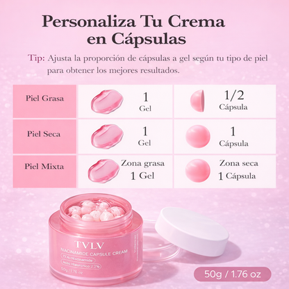 Cápsulas de Crema Rosa LUVORA™  Inspirada en el Brillo Porcelana de la Piel Coreana