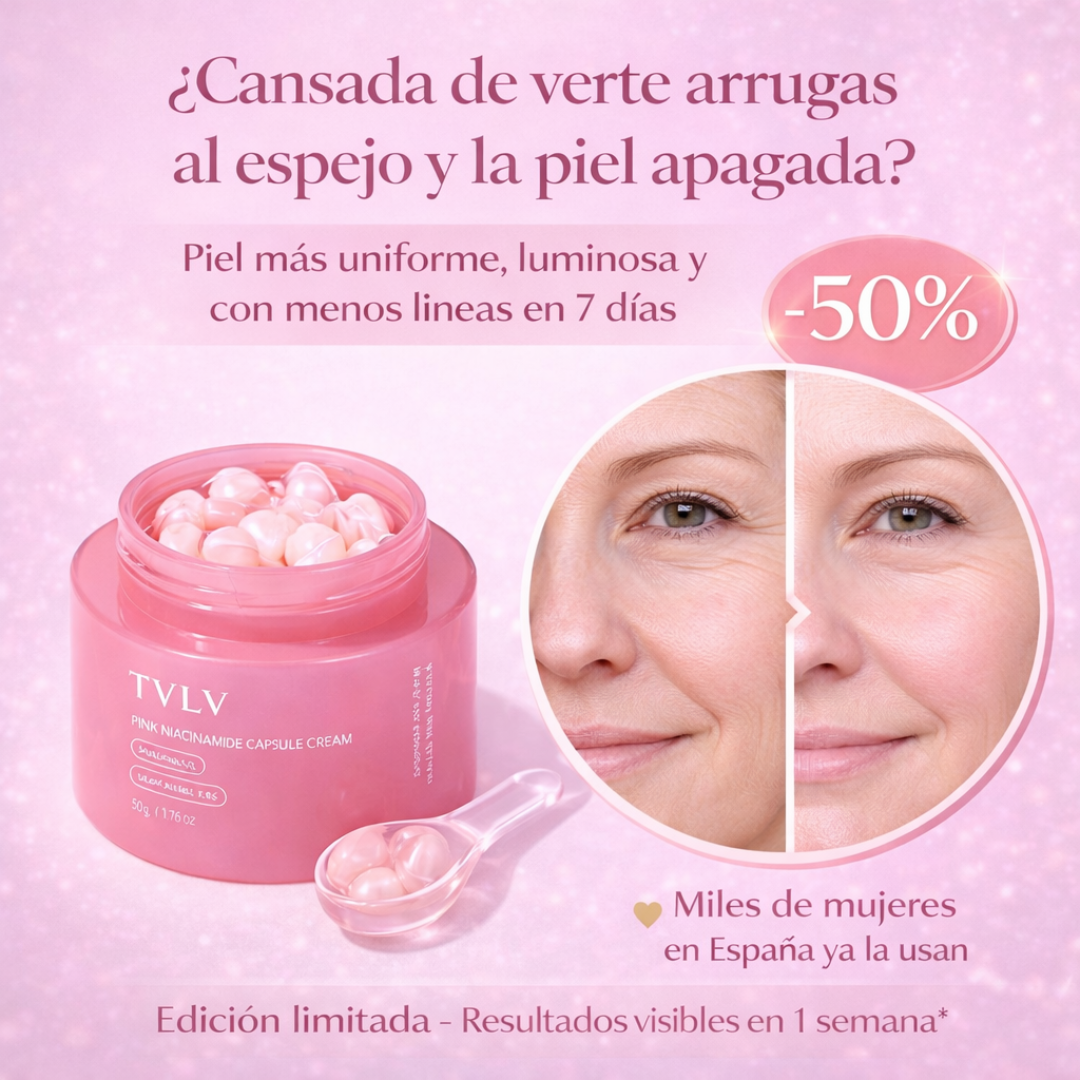 Cápsulas de Crema Rosa LUVORA™  Inspirada en el Brillo Porcelana de la Piel Coreana